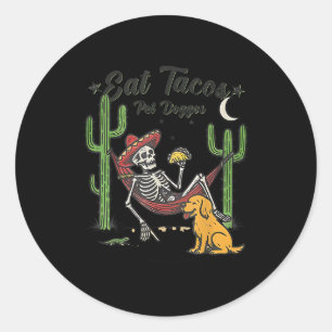Eat Tacos Pet Doggos Classic Round Sticker