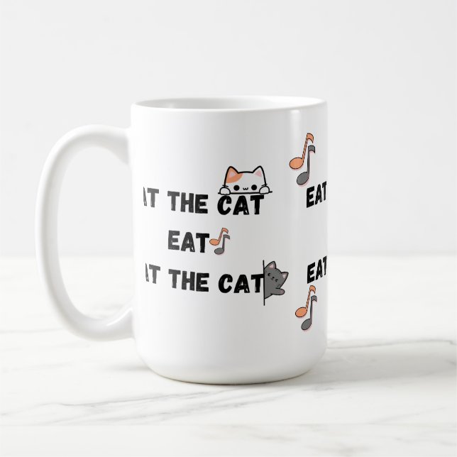 Eat the Cat Funny Coffee Mug (Left)