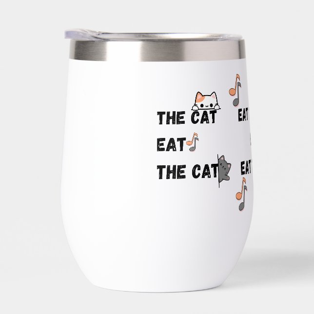 Eat the Cat Funny Thermal Wine Tumbler (Right)