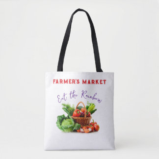 Eat The Rainbow All-Over-Print Tote, Shoulder Tote