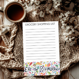 Eat the Rainbow Grocery Shop List Meal Planning Post-it Notes