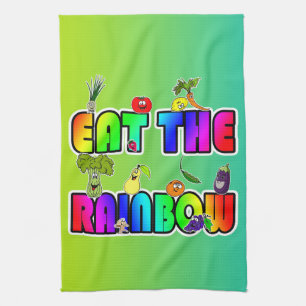 eat the rainbow kitchen towel