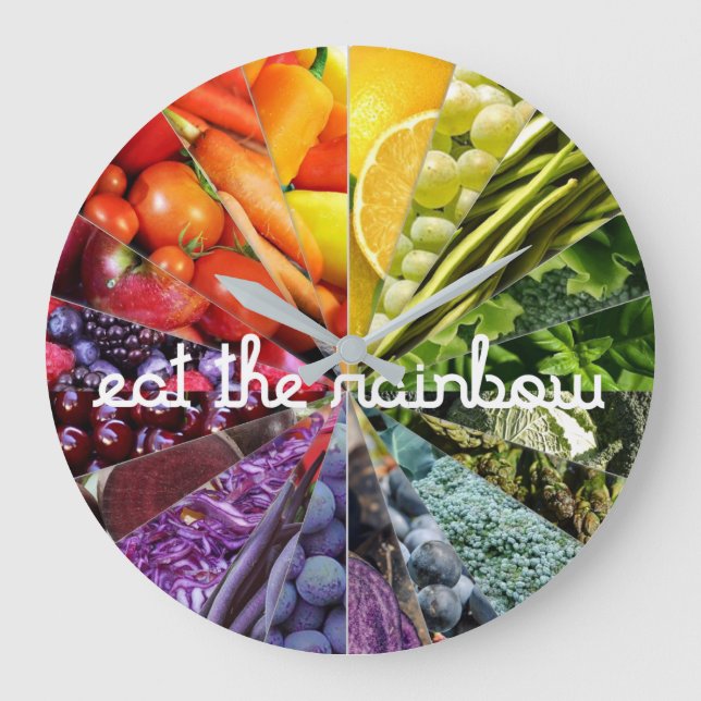Eat the Rainbow Large Clock (Front)