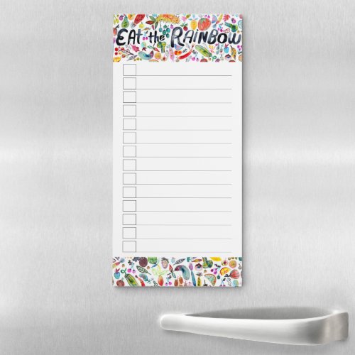 Eat the Rainbow Meal Plan Grocery Shopping List Magnetic Notepad