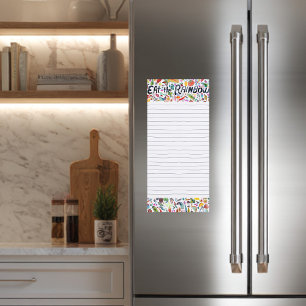 Eat the Rainbow Meal Plan Grocery Shopping List Magnetic Notepad