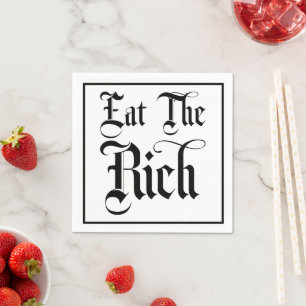 Eat The Rich Funny Cocktail Napkin