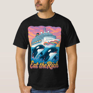 Eat The Rich Whale 90s Orca Whale Animal Yacht T-Shirt