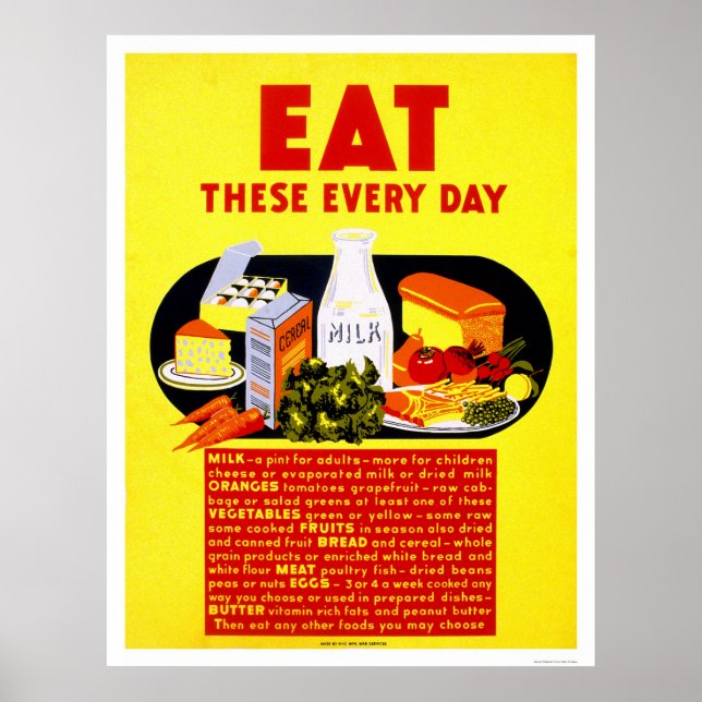 Eat These Every Day 1942 WPA Poster (Front)