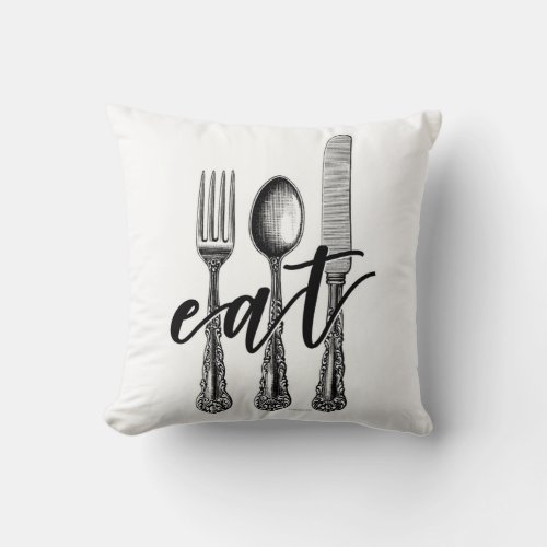 EAT Throw Pillow