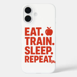 Eat Train Sleep Repeat Phone Wallpaper iPhone 16 Case