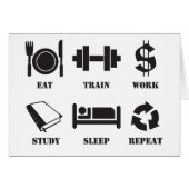 Eat, Train, Work, Study, Sleep, Repeat Cards (Front Horizontal)