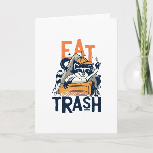 Eat Trash Funny Raccoon Junk Food Gift Card