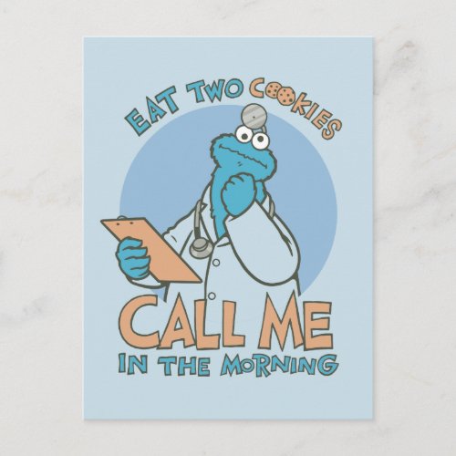 Eat Two Cookies Call Me in the Morning Postcard