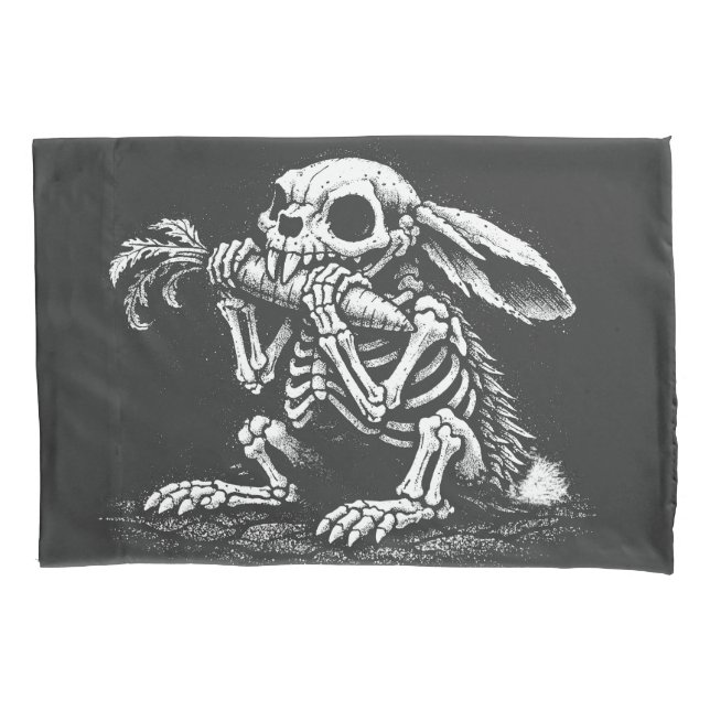 Eat Veggies   – Dead Rabbit by BurnsInHell Pillow Case (Front)