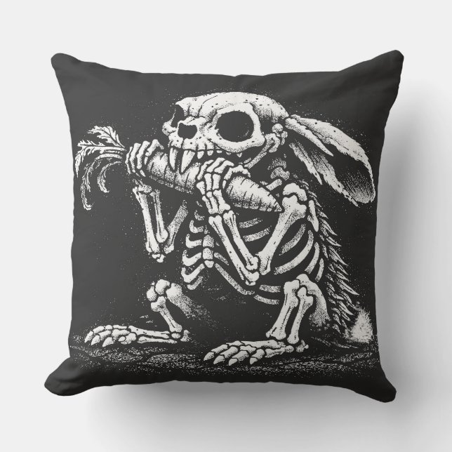 Eat Veggies   – Dead Rabbit by BurnsInHell Throw Pillow (Front)