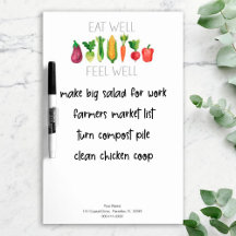 Eat Well Feel Well Watercolor Organic Vegetables