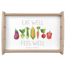 Eat Well Feel Well Watercolor Organic Vegetables