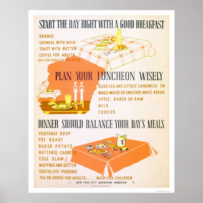 Eat Wisely Stay Healthy 1942 WPA Poster