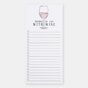 Eat with Rosé Wine Grocery Shopping List Magnetic Notepad