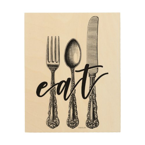 EAT WOOD WALL ART