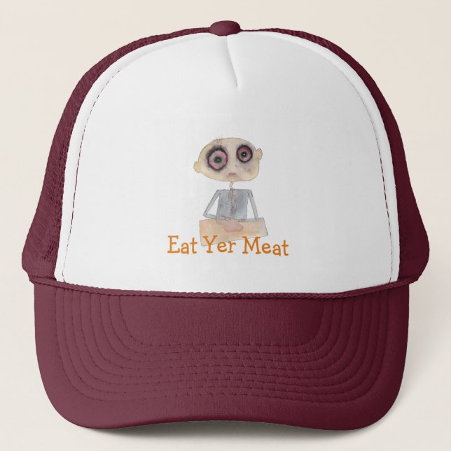 Eat Yer Meat Trucker Hat (Front)
