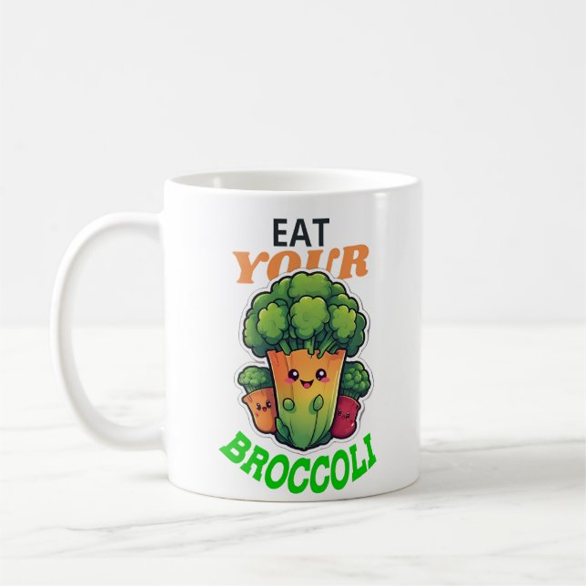 Eat Your Broccoli Coffee Mug (Left)