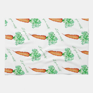 Eat Your Carrots Watercolor Kitchen Towel