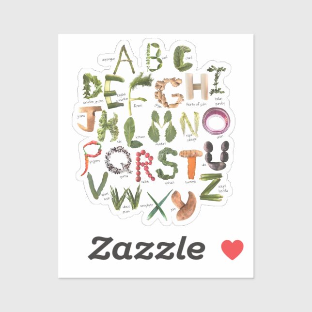 Eat your Fruits & Veggies Alphabet  Sticker (Sheet)