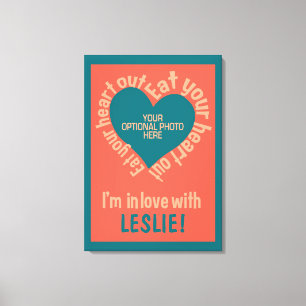EAT YOUR HEART OUT custom photo & name canvas