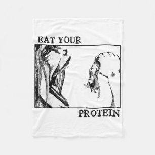 Eat Your Protein Funny Gymer Fleece Blanket