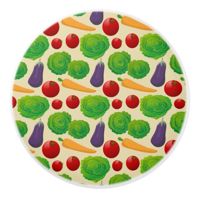 Eat Your Vegetables Ceramic Knob (Front)
