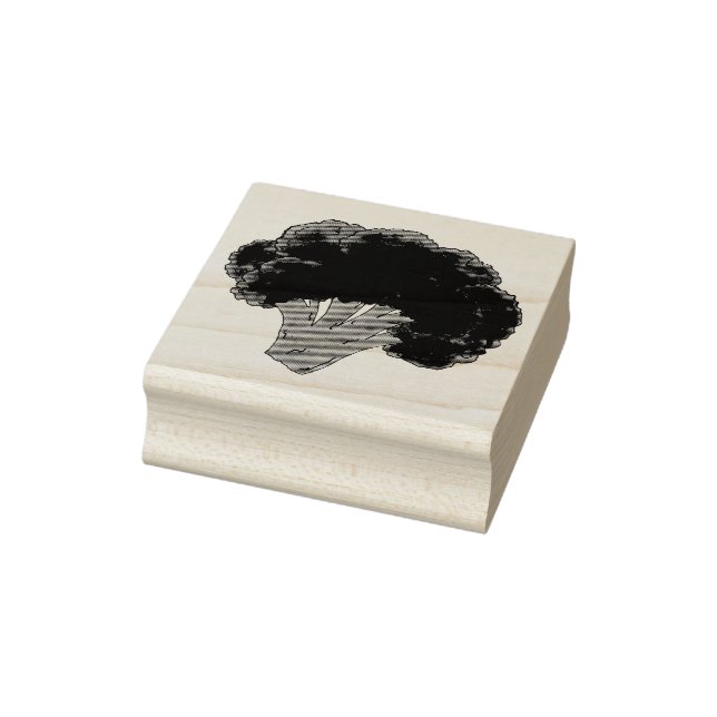 Eat Your Vegetables Green Broccoli Bunch Rubber Stamp (Stamp)