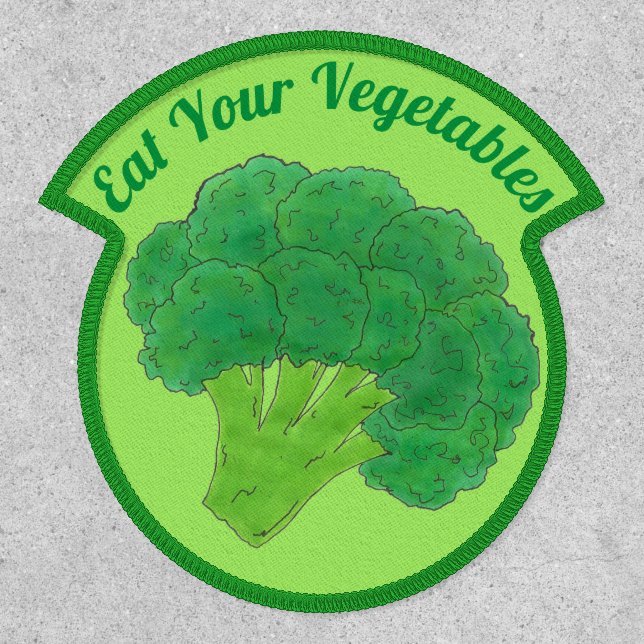 Eat Your Vegetables Green Broccoli Bunch Veggie Patch (Front)