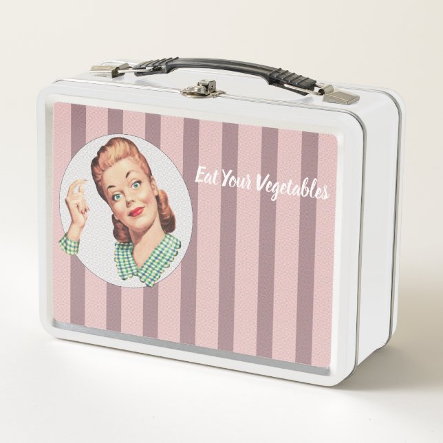 Eat your vegetables metal lunch box (Front)