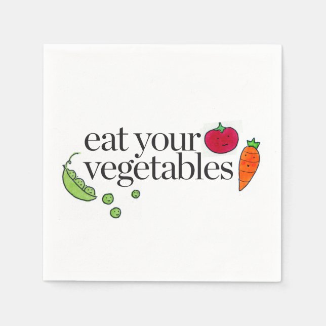 Eat Your Vegetables Paper Napkins (Front)