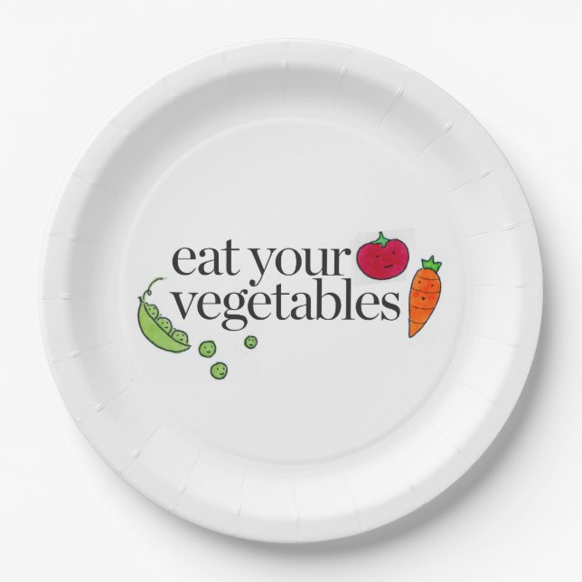 Eat Your Vegetables Paper Plates (Front)