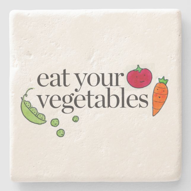Eat Your Vegetables Stone Coaster (Front)