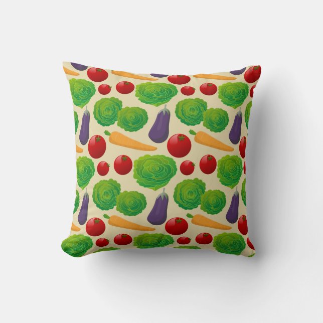 Eat Your Vegetables Throw Pillow (Front)