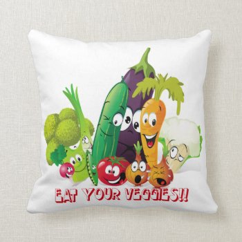 Eat Your Veggies American Mojo Pillow by Fiery_Fire at Zazzle