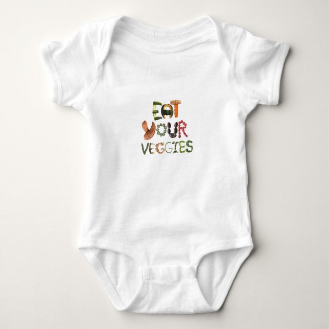 Eat Your Veggies Cute Baby Baby Bodysuit (Front)