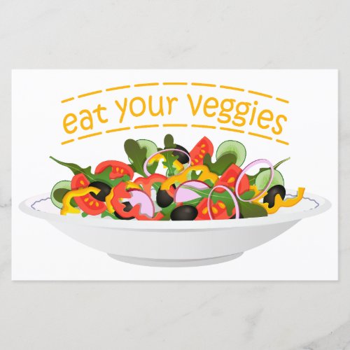 Eat Your Veggies Quote fresh salad mix bowl