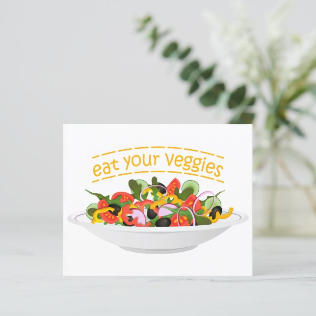Eat Your Veggies Quote fresh salad mix bowl (Standing Front)
