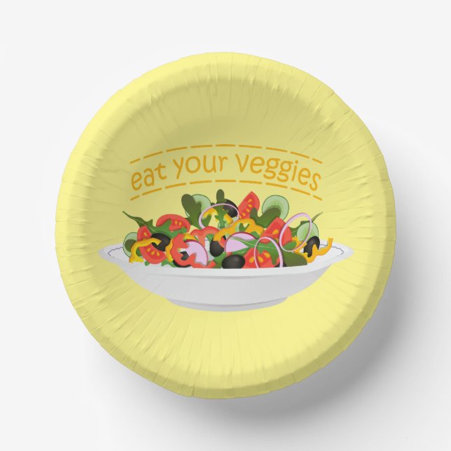 Eat Your Veggies Quote fresh salad mix bowl (Front)