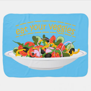 Eat Your Veggies Quote fresh salad mix bowl Baby Blanket