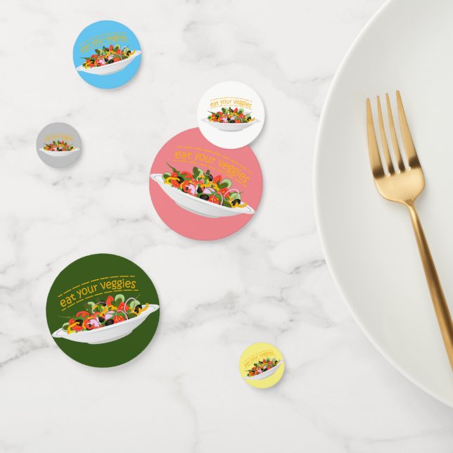 Eat Your Veggies Quote fresh salad mix bowl Confetti (Group)