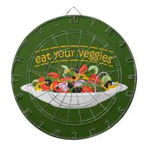 Eat Your Veggies Quote fresh salad mix bowl Dart Board