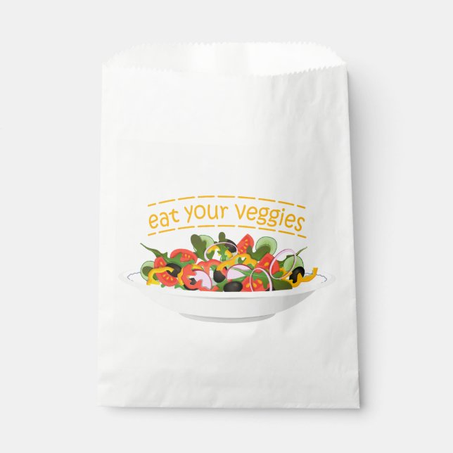 Eat Your Veggies Quote fresh salad mix bowl Favor Bag (Front)