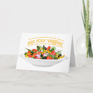 Eat Your Veggies Quote fresh salad mix bowl Invitation
