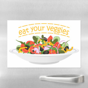 Eat Your Veggies Quote fresh salad mix bowl Magnetic Dry Erase Sheet