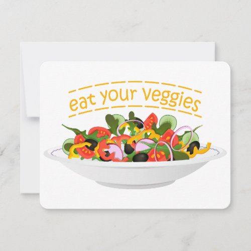 Eat Your Veggies Quote fresh salad mix bowl Note Card